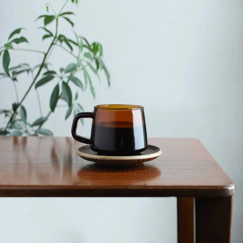 Coffee in Kinto Sepia Mug and Saucer