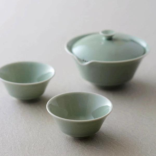 Celadon Houhin Teapot + Teacup Set