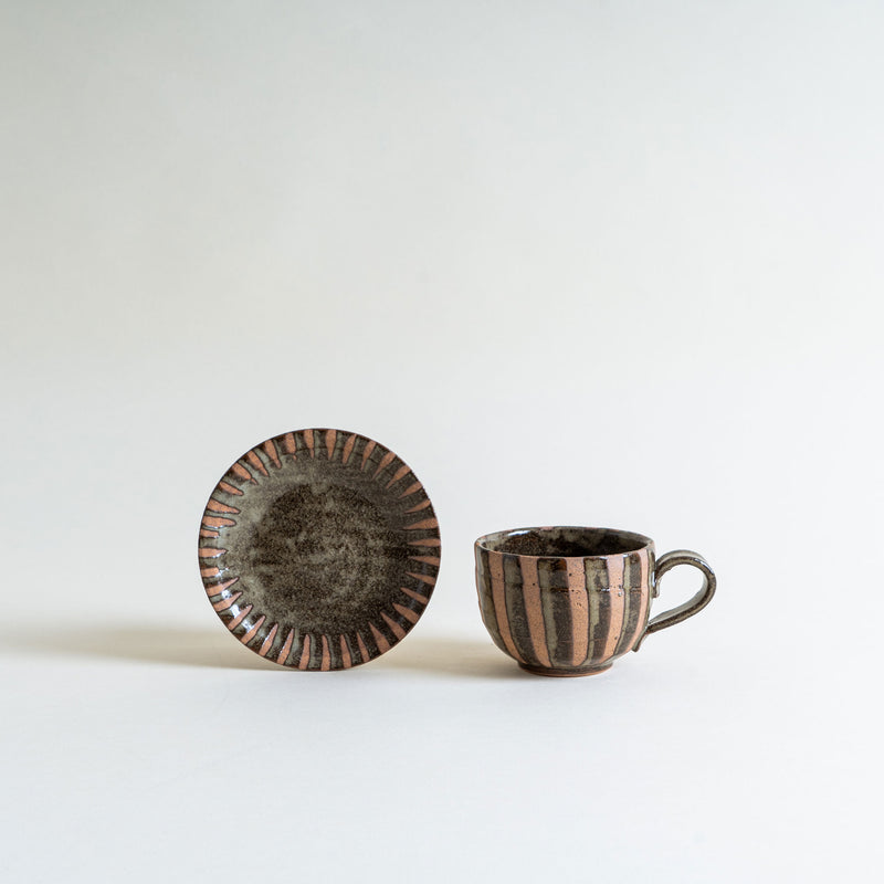 Round Ceramic Mug & Saucer Set