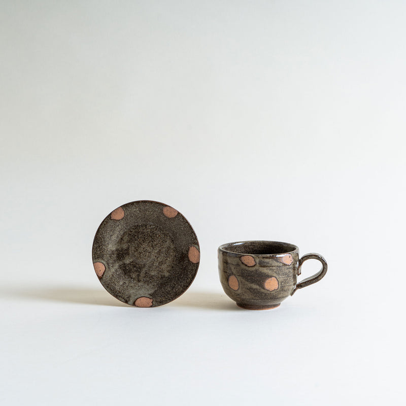 Round Ceramic Mug & Saucer Set