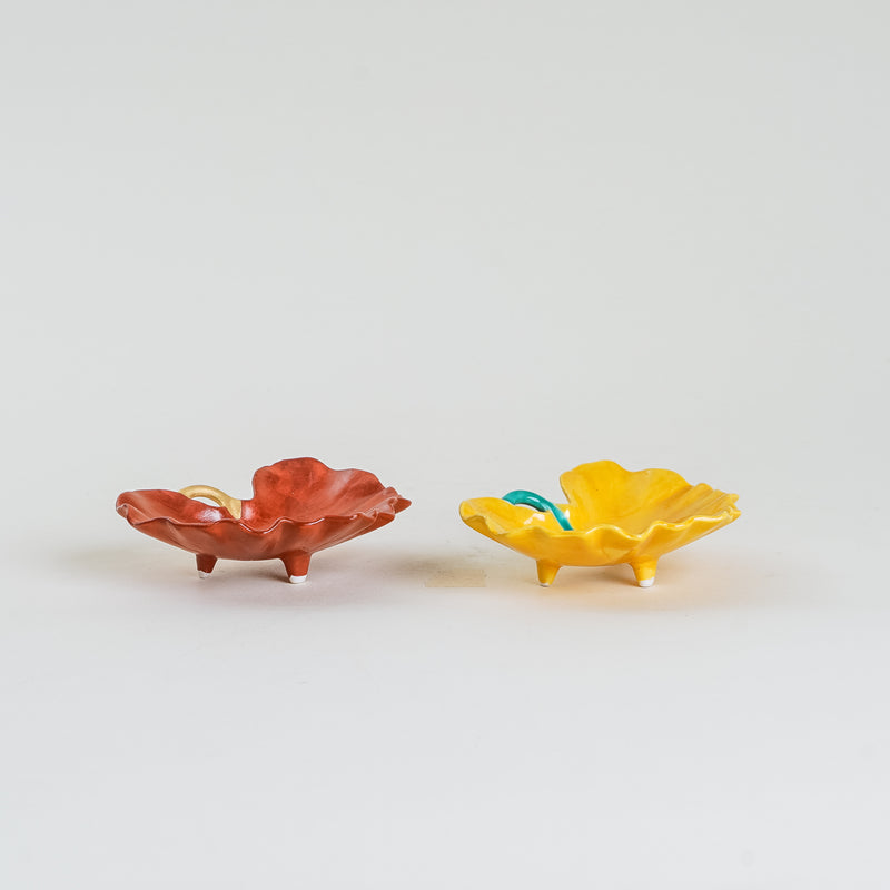 Arita Ware Yellow Leaf Side Dish