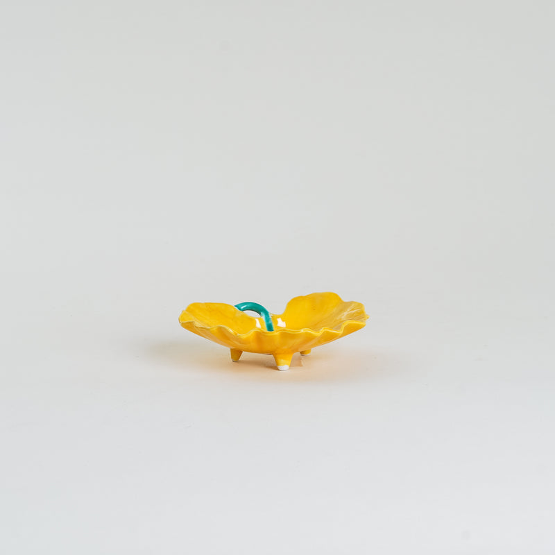 Arita Ware Yellow Leaf Side Dish