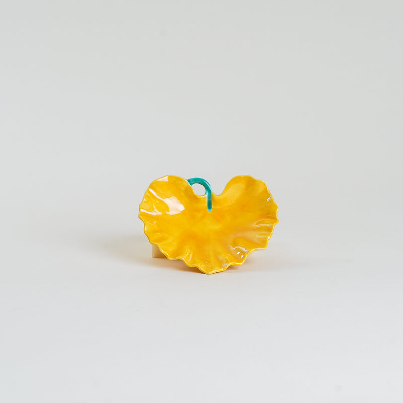 Arita Ware Yellow Leaf Side Dish
