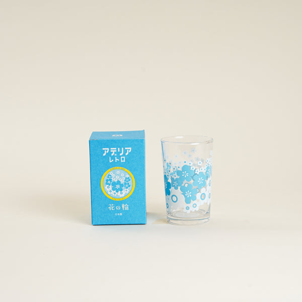 Flower Ring Blue Glass Tumbler