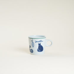10 oz Yeogi-Damki Hand-Painted Mug - Cat & Coffee