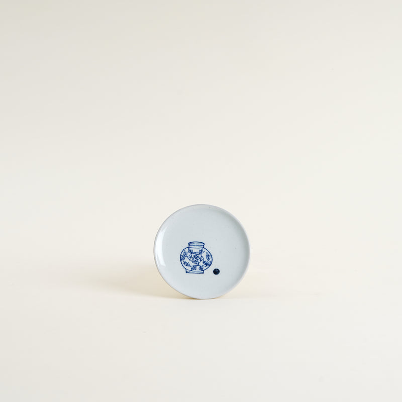 Yeogi-Damki Hand-Painted Moon Jar Mini Dish