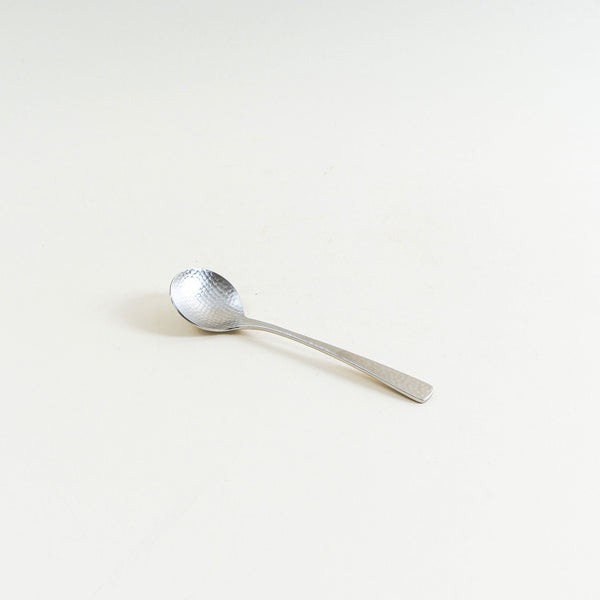 Japanese Hammered Dessert Spoon - Round