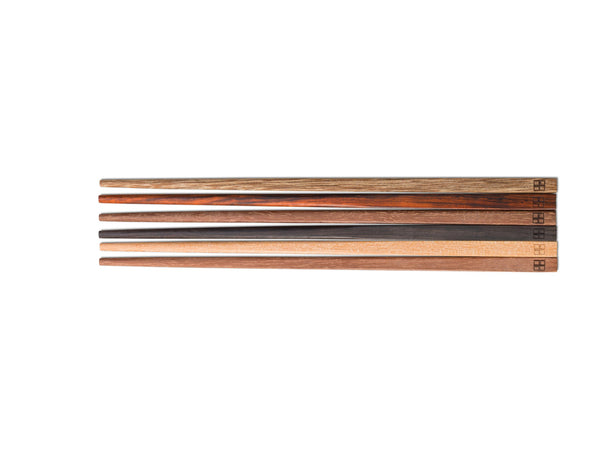 Chopstick Set with 6 different woods
