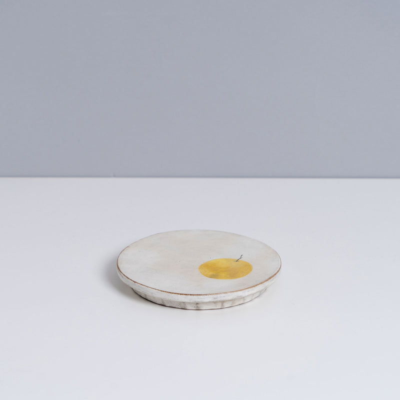 4.75" Yellow Apple Round Plate
