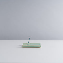 Yukari Incense Holder with plate in Green