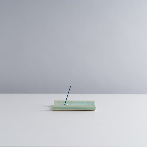 Yukari Incense Holder with plate in Green