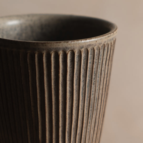 Pleated Footed Cup in Blue-Gray