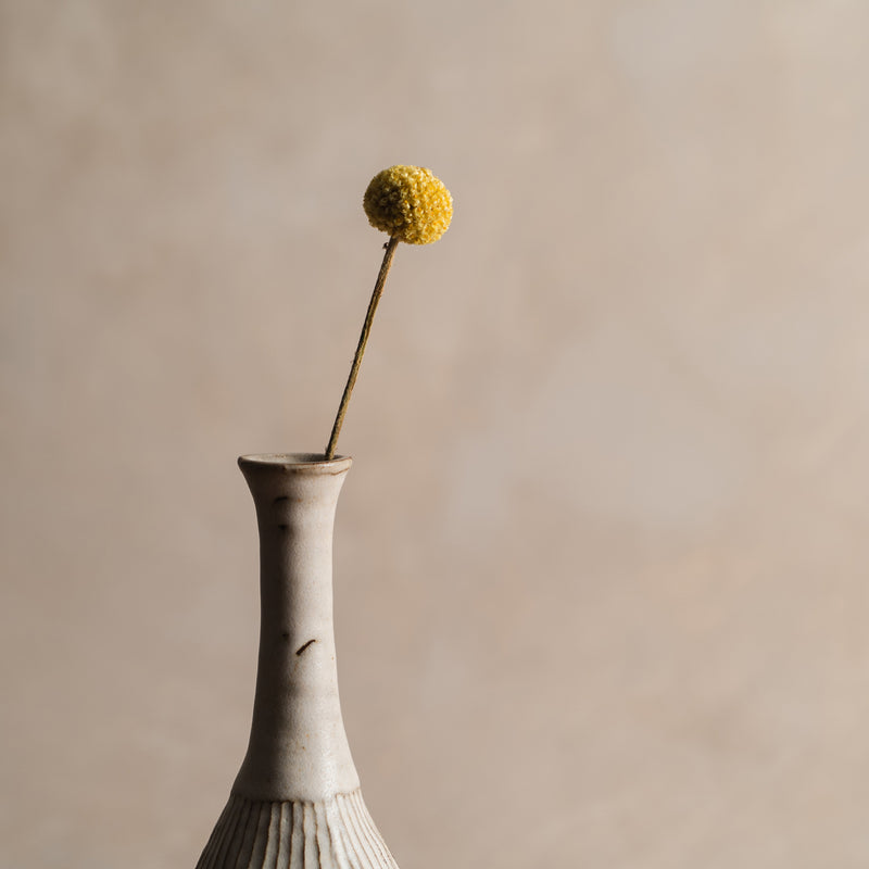 Pleated Vase in White