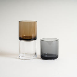 13 oz Hasami Porcelain Glass Tumblers in Amber, Clear, and Gray - Mogutable