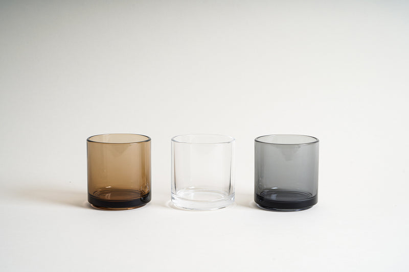 13 oz Hasami Porcelain Glass Tumblers in Amber, Clear, and Gray - Mogutable