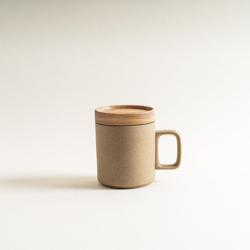 3.25" Hasami Porcelain Ash Wooden Lid/Tray with Hasami Porcelain mug