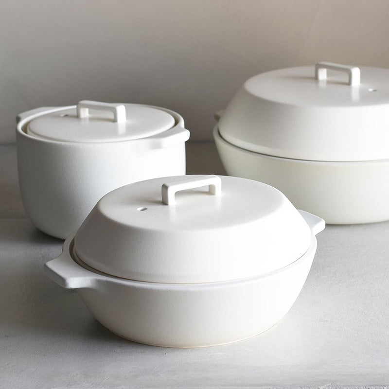 Kinto KAKOMI Rice Cooker and IH Donabe in White