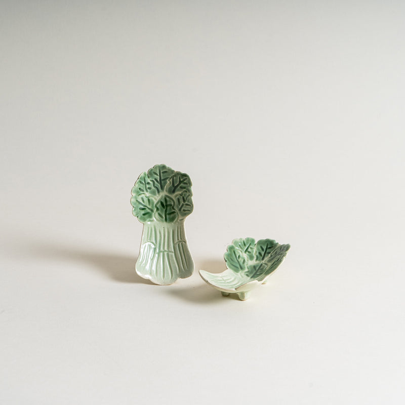 Vegetable-Shaped Mini Ceramic Dishes - Bok Choy